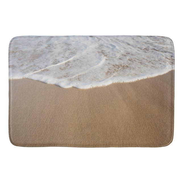 Ocean Whitewash on Beach Bathroom Mat (Front)
