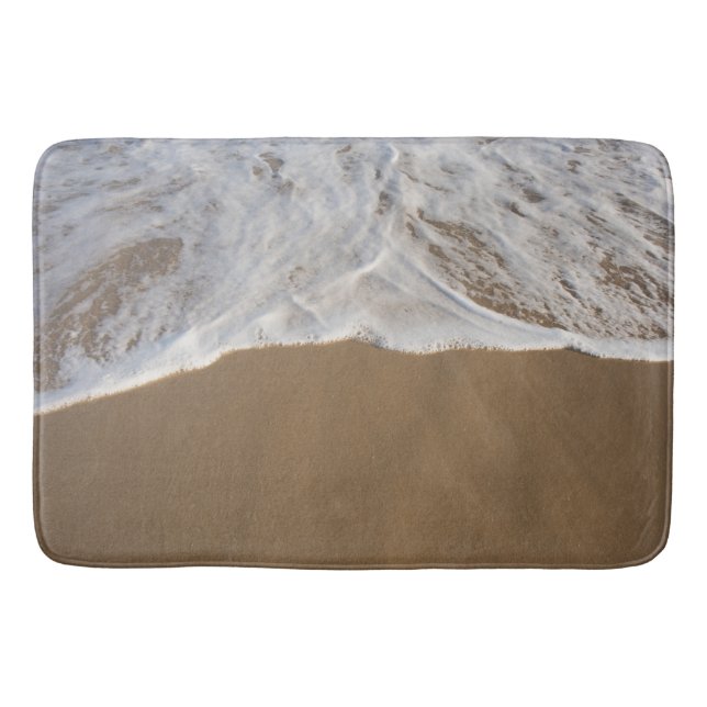 Ocean Whitewash on Beach Bathroom Mat (Front)