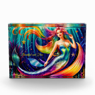 Ocean Women Fish Mermaid Tail Nautical Art Myth Photo Block