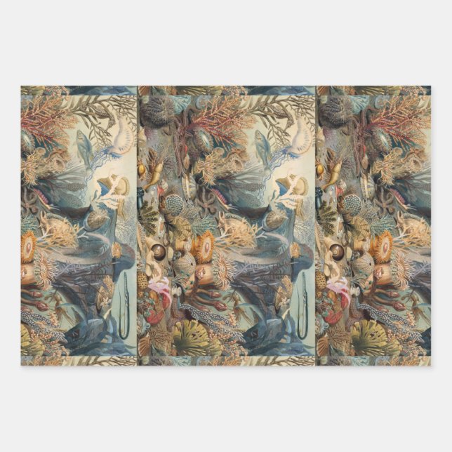 Ocean World, Under the Sea, Nautical   Wrapping Paper Sheet (Front)