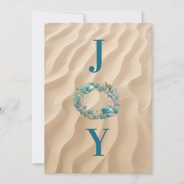 Ocean Wreath JOY Christmas card (Front)