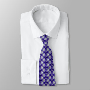 Ocean X Fractal Abstract - purple green Tie
