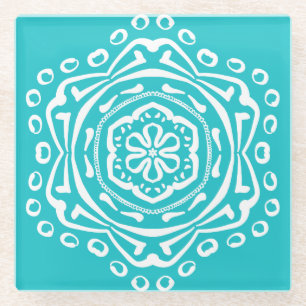 Oceana Mandala Glass Coaster
