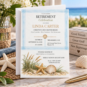 Oceanfront Retirement Celebration Party Invitation