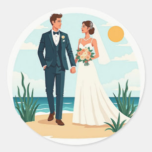 Oceanfront Wedding Stickers