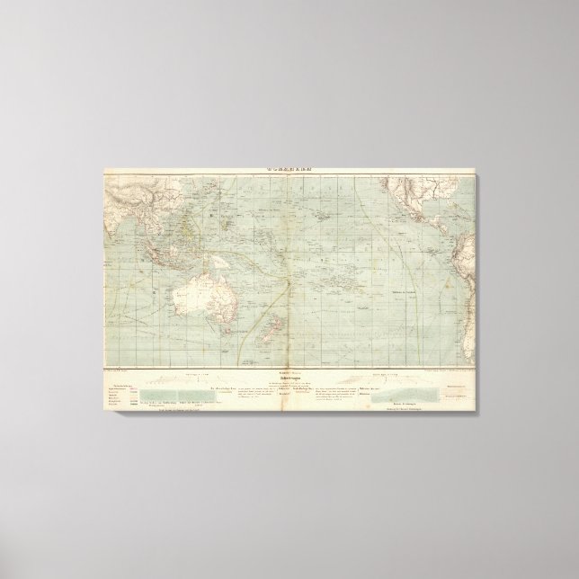 Oceania Atlas Map Canvas Print (Front)