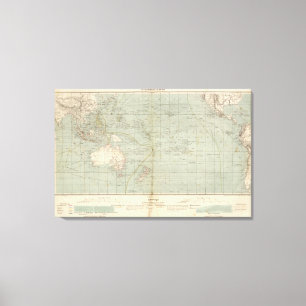 Oceania Atlas Map Canvas Print