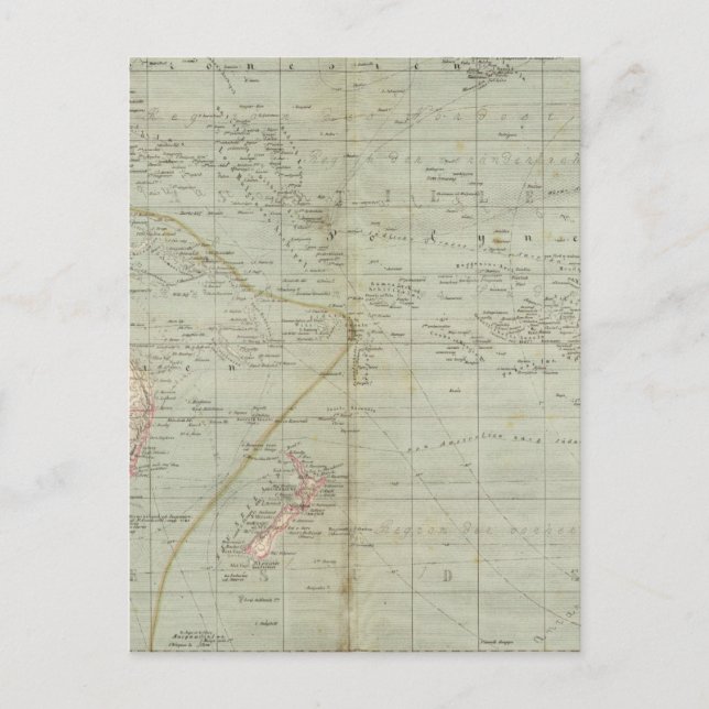 Oceania Atlas Map Postcard (Front)
