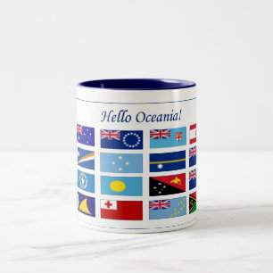 Oceania Flags Two-Tone Coffee Mug