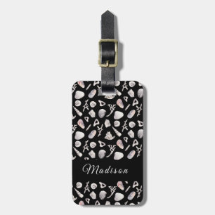 Oceania Sea Seashells Black Luggage Tag