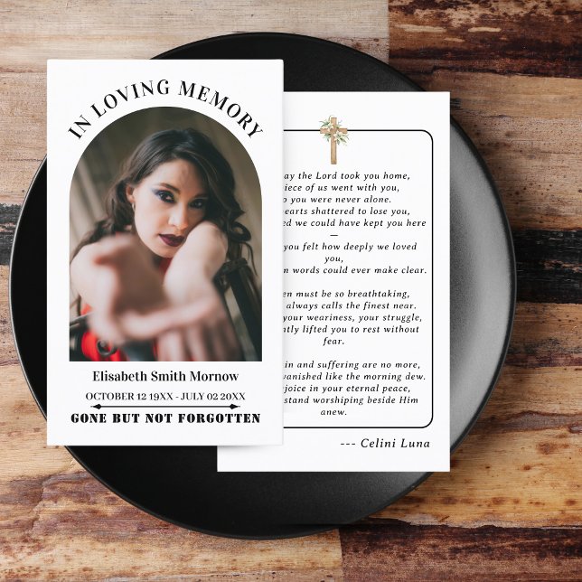 Oceania Simple Funeral Memorial Prayer Photo Card  (Oceania Simple Funeral Memorial Prayer Photo Card )