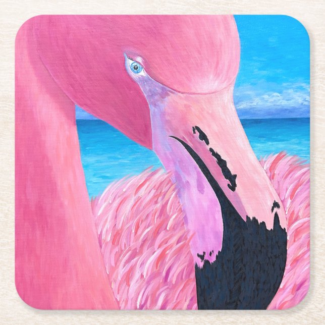 Oceania The Big Head Flamingo Paper Coaster (Front)