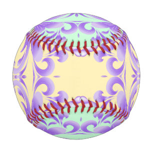 Oceanic Bloom: Purple Wave Harmony / Stylish Art Baseball