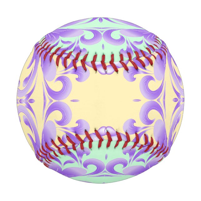 Oceanic Bloom: Purple Wave Harmony / Stylish Art  Baseball (Front)