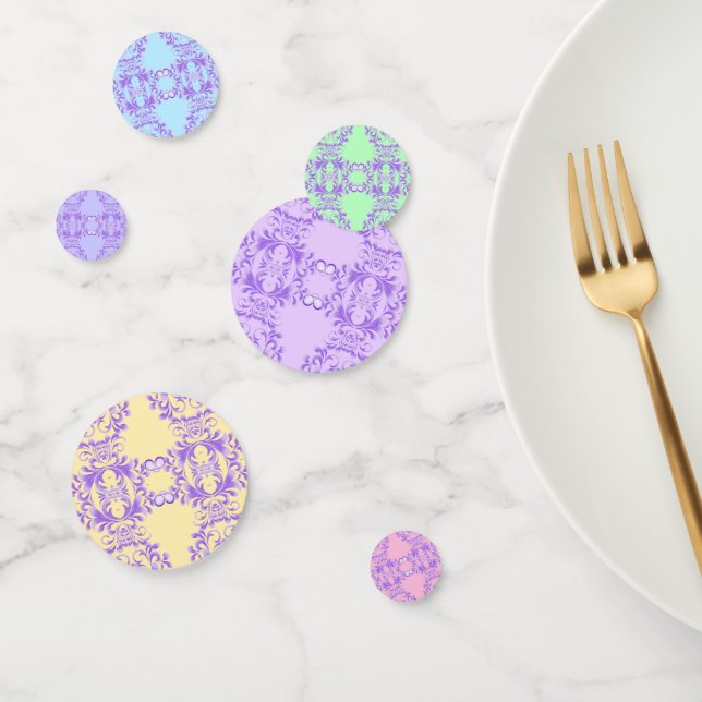 Oceanic Bloom: Purple Wave Harmony / Stylish Art  Confetti (Group)
