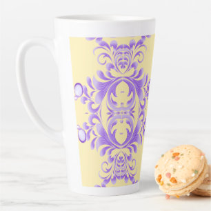 Oceanic Bloom: Purple Wave Harmony / Stylish Art Latte Mug