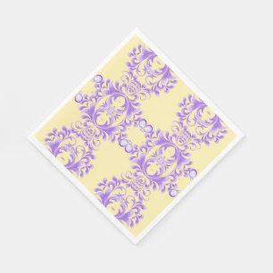 Oceanic Bloom: Purple Wave Harmony / Stylish Art Napkin