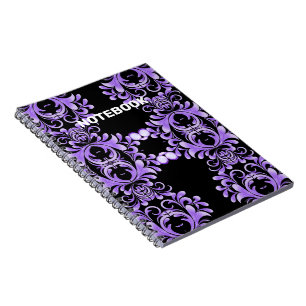 Oceanic Bloom: Purple Wave Harmony / Stylish Art Notebook