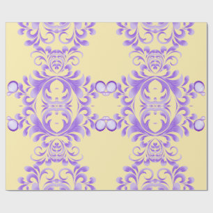 Oceanic Bloom: Purple Wave Harmony / Stylish Art Wrapping Paper