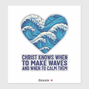 Oceanic blue Christ and the waves design