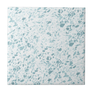 Oceanic Blue Terrazzo Print Tile