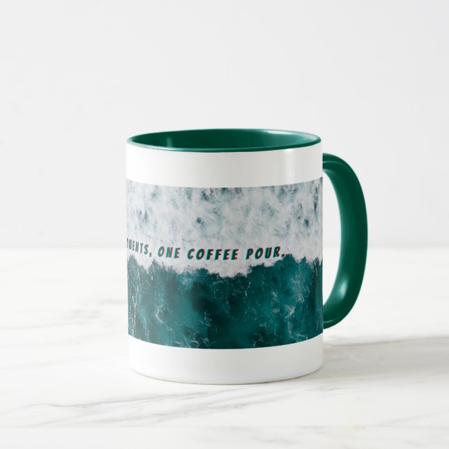 Oceanic Blue Typography Art Mug (Front Right)