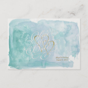 Oceanic Blue Watercolor Save The Date Wedding