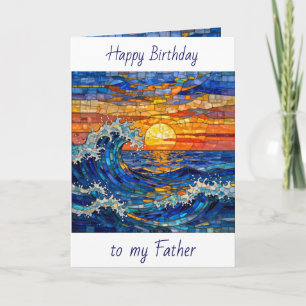 Oceanic Coastal Ocean Waves Father's Birthday Card