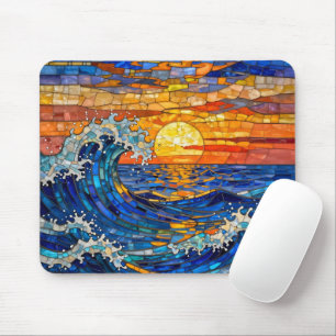 Oceanic Coastal Ocean Waves Sunset   Mouse Mat