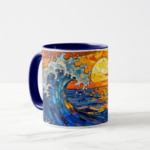 Oceanic Coastal Ocean Waves Sunset   Mug