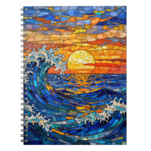Oceanic Coastal Ocean Waves Sunset Notebook