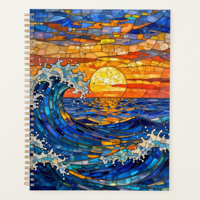 Oceanic Coastal Ocean Waves Sunset   Planner (Front)