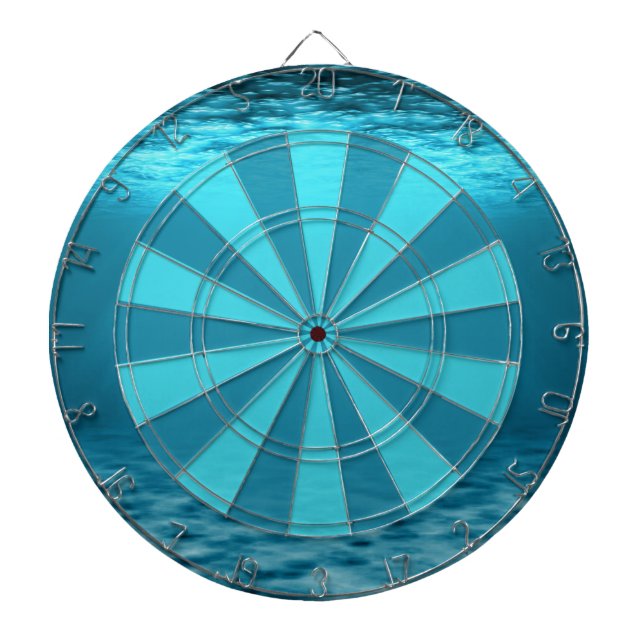 Oceanic Deep Blue Water Pattern Dartboard (Front)