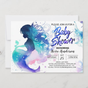 Oceanic Dreams for Mermaid's Baby Shower Invitation