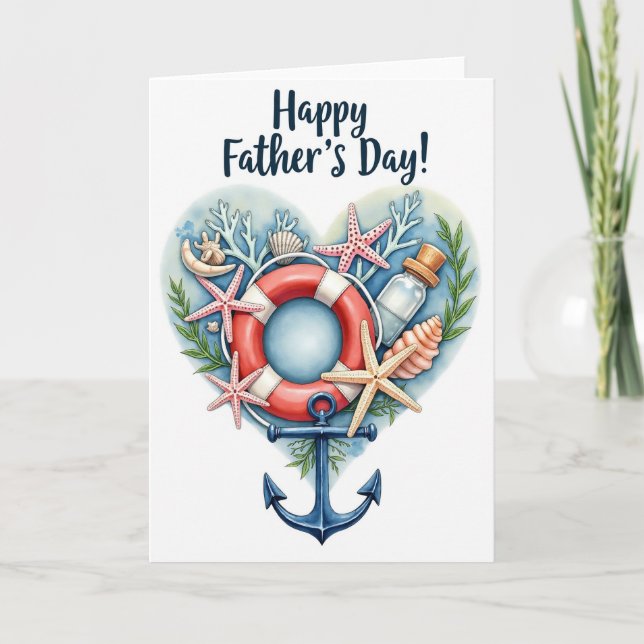 Oceanic Fathers Day Heart Card (Front)