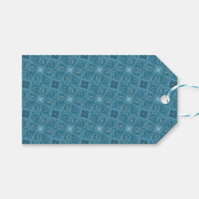 Oceanic Geometric Seamless Pattern Gift Tags (Front (Horizontal))