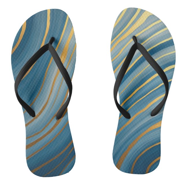 Oceanic Gold Flow Flip Flops (Footbed)