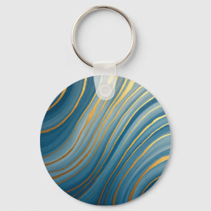 "Oceanic Gold Flow Key Ring