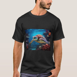 Oceanic Journey - Sea Turtle Among Fish T-Shirt