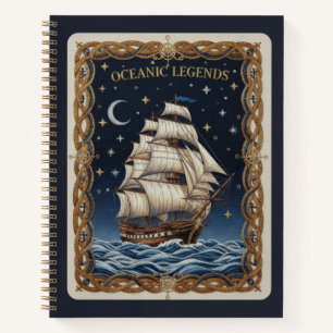 Oceanic Legends Embroidered Sailing Ship Journal