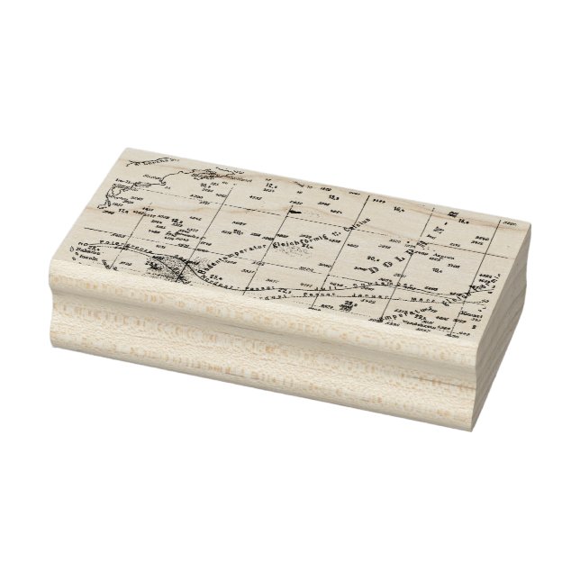 Oceanic Map Rubber Stamp (Stamp)