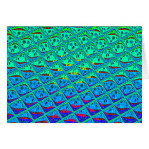 Oceanic Mermaid Print: Cyan Pattern art design