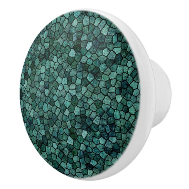 Oceanic Mosaic Crust Texture Abstract Pattern Ceramic Knob (Right)