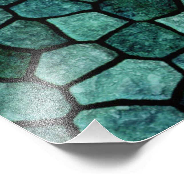 Oceanic Mosaic Crust Texture Abstract Pattern Photo Print (Corner)