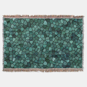 Oceanic Mosaic Crust Texture Abstract Pattern Throw Blanket