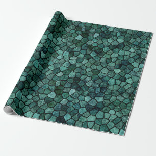 Oceanic Mosaic Crust Texture Abstract Pattern Wrapping Paper