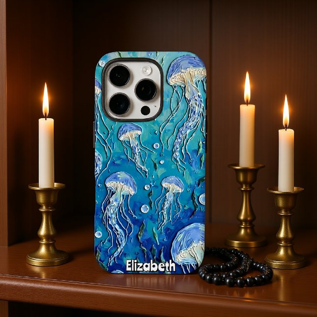Oceanic Rhythms: Drifting Jellyfish Case-Mate iPhone Case (Creator Uploaded)