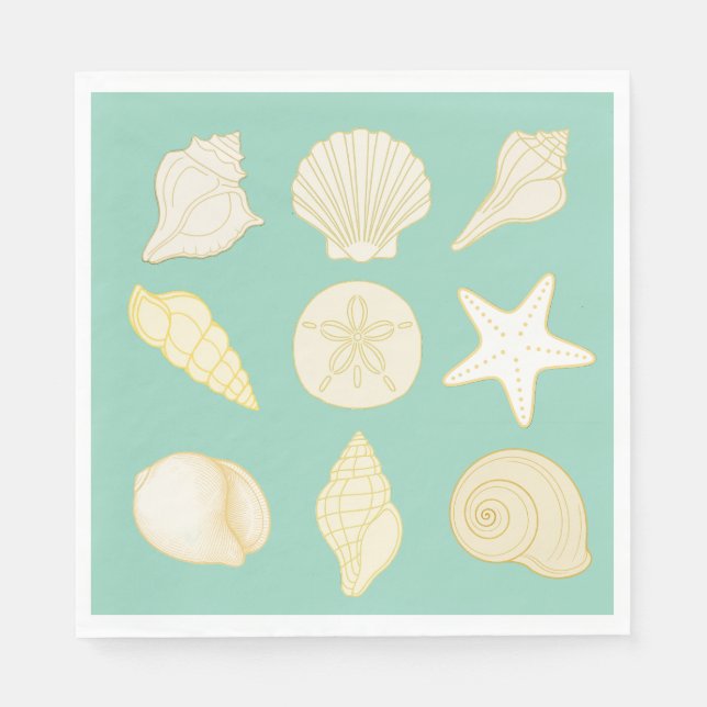 oceanic seashell nautical napkins (Front)