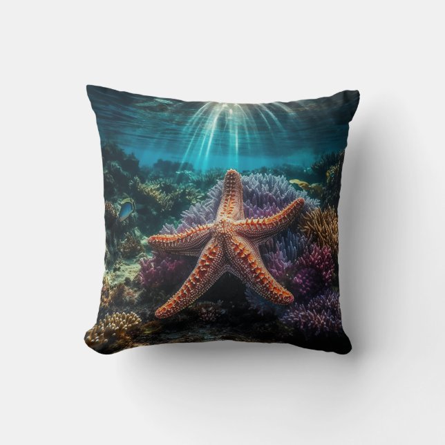 Oceanic Serenity Starfish Cushion (Front)