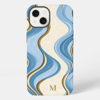 Oceanic Summer Waves Minimalistic With Initial iPhone 13 Case